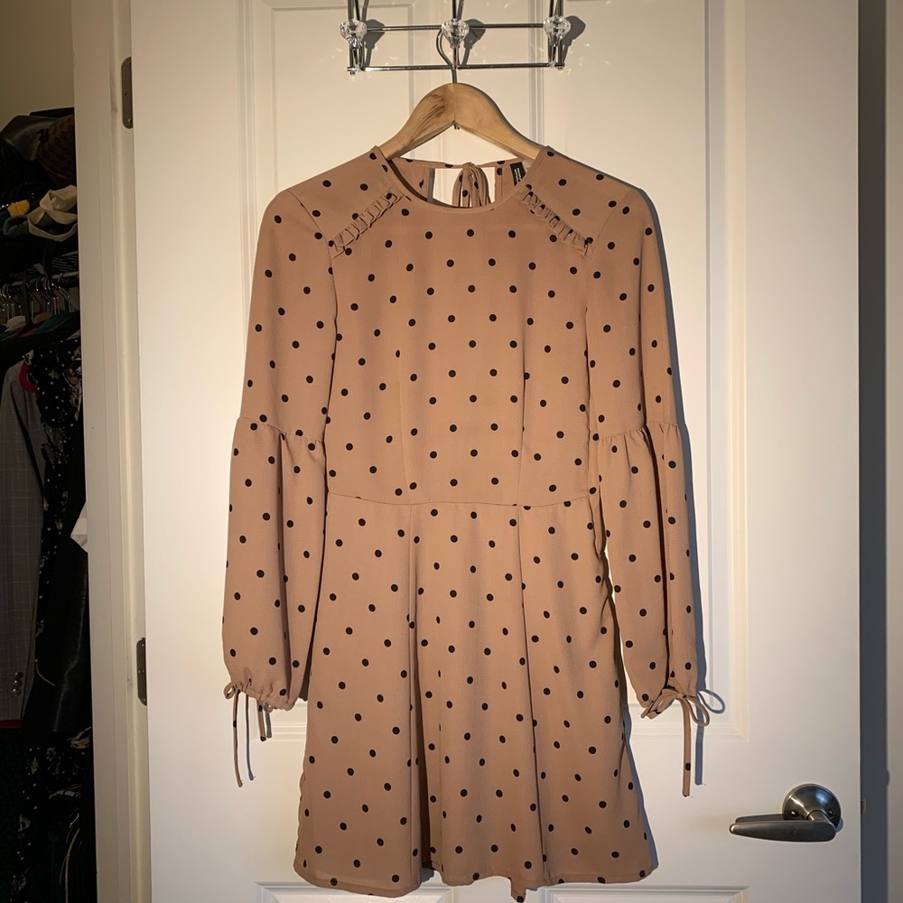Polka-Dot Cute Beige Dress